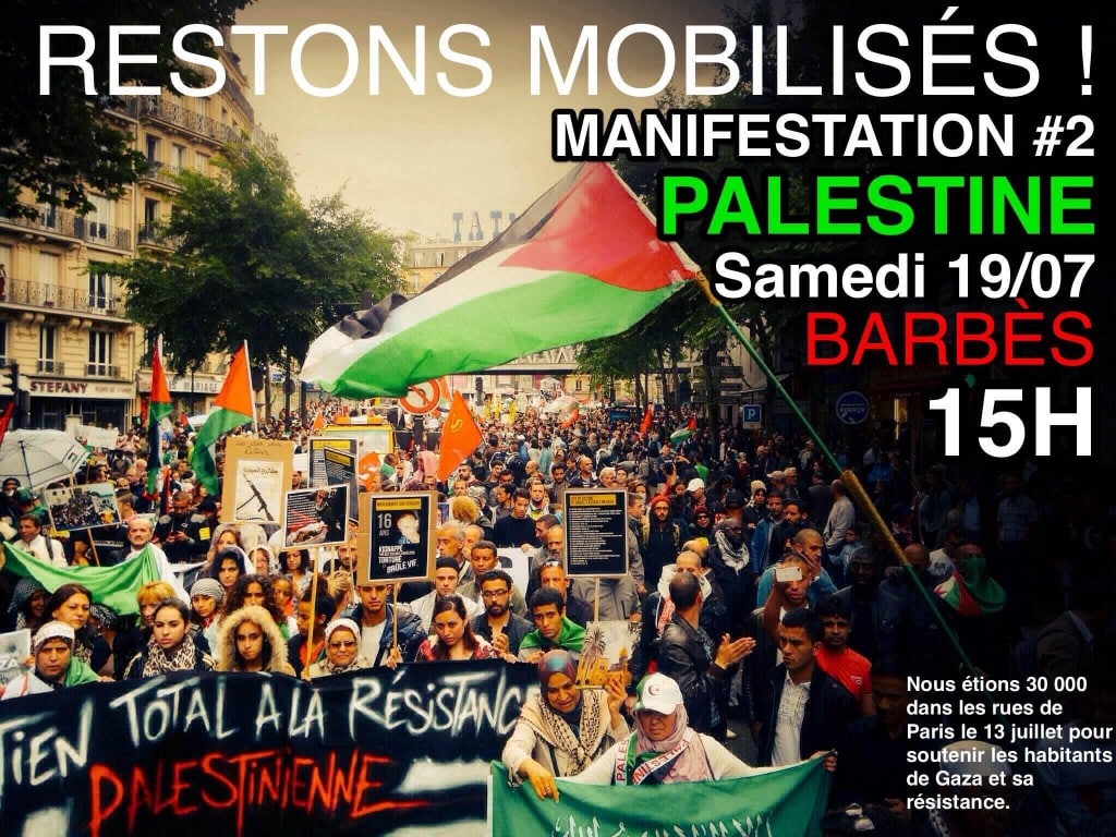 Grande manifestation à Paris le 19 juillet 2014 pour Gaza