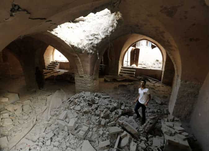 Les ruines de la mosquée Al-Omari de Gaza 1