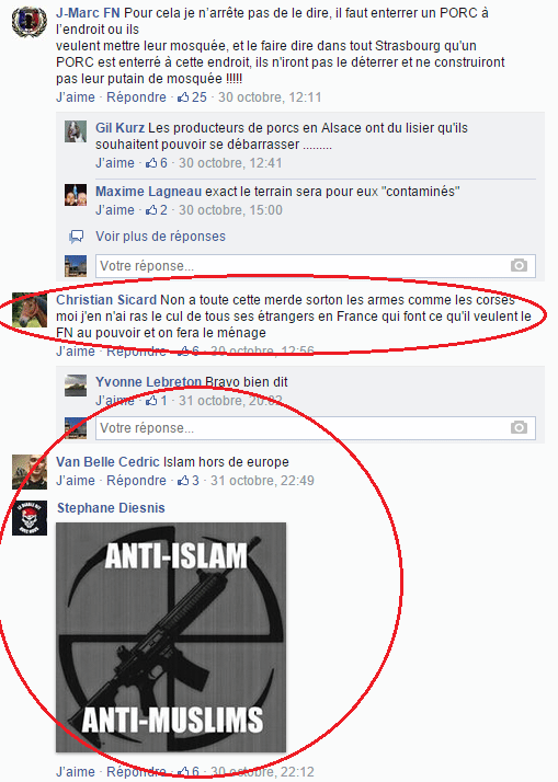 Page Facebook anti mosquée Strasbourg 26