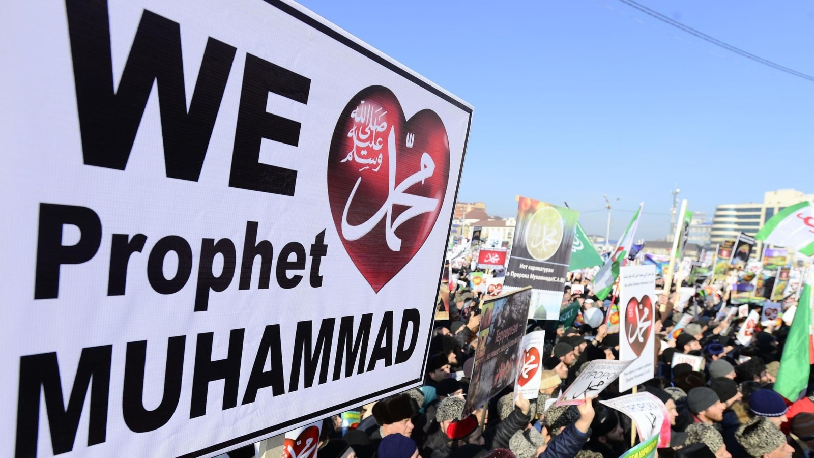 Manifestation à Grozny contre Charlie Hebdo