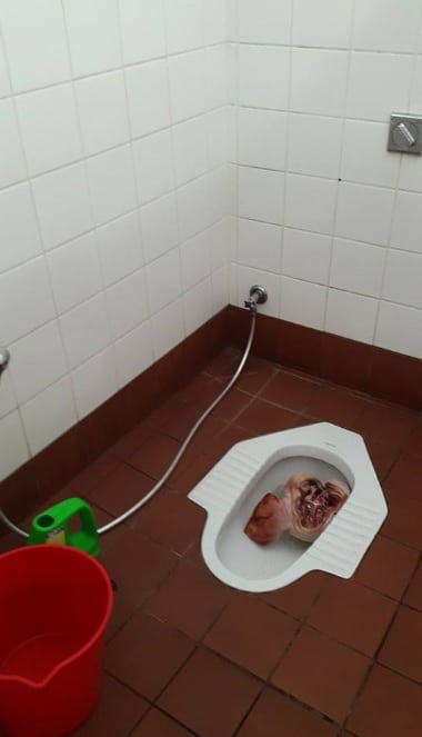 Tête de porc dans les toilettes d'une mosquée