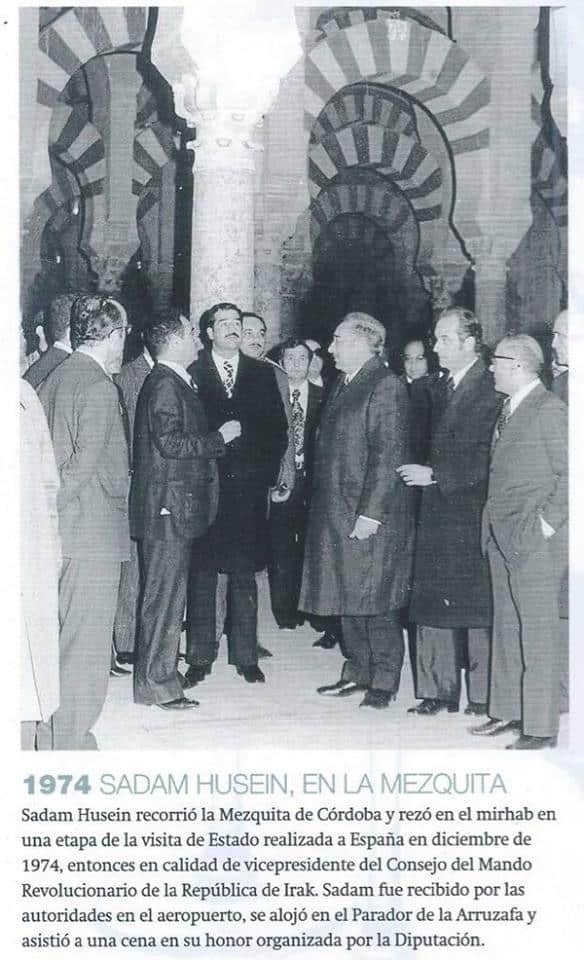 Saddam Hussein à la grande mosquée de Cordoue