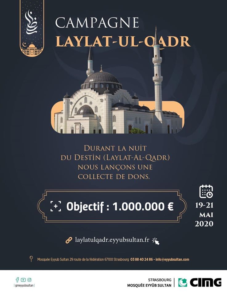 campagne laylat-ul-qadr mosquée Eyyûb Sultan Strasbourg